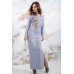 Embroidered maxi dress "Spring" Gray
